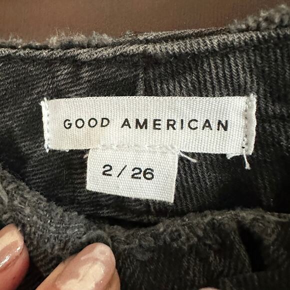 GOOD AMERICAN | Good 90s Icon Straight Jean Gray / Washed Black 258  Size 2 / 26 - Picture 5 of 5
